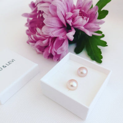 Soft Pink Freshwater Pearl Earrings